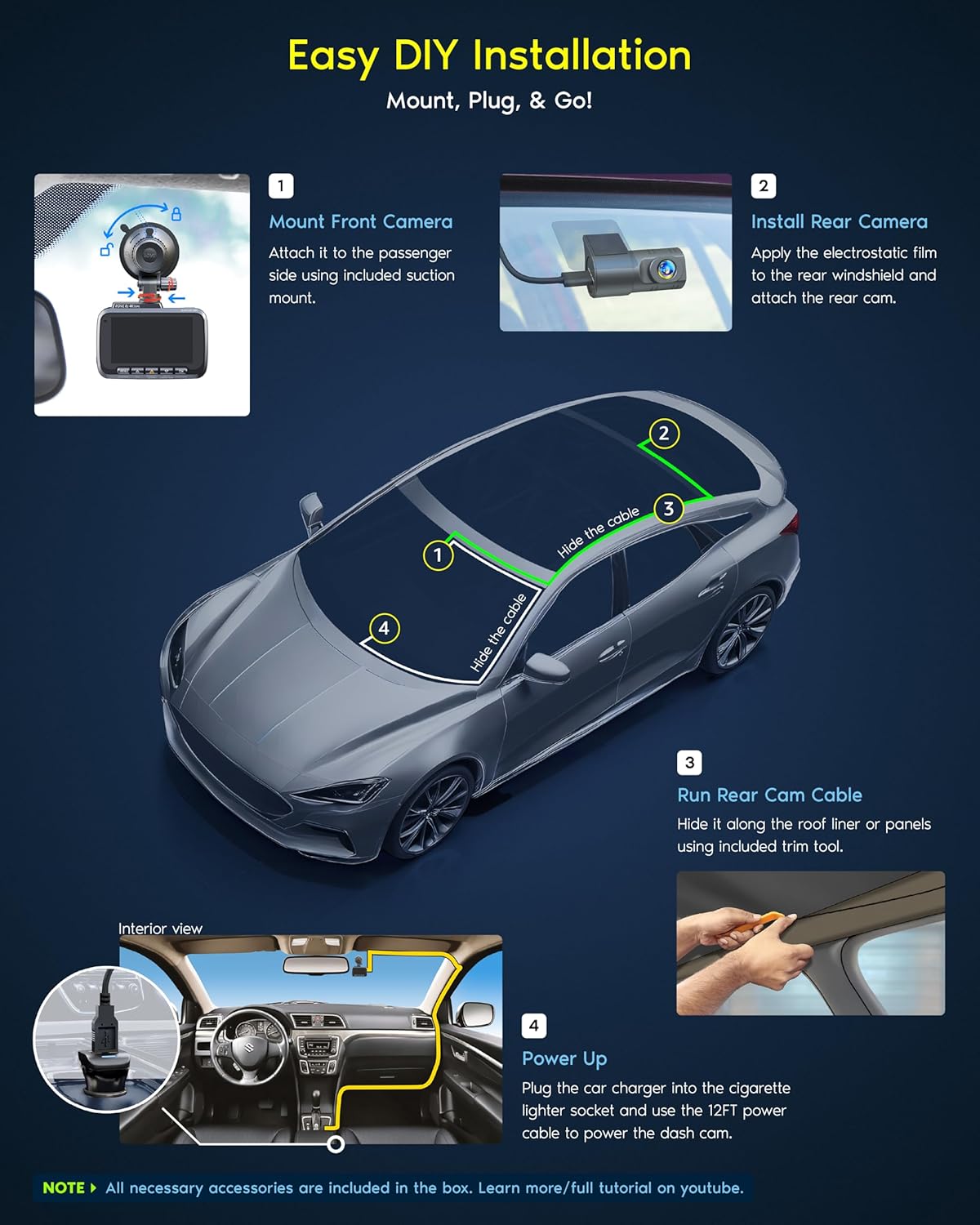 Dash Cam Front and Rear - Image 9